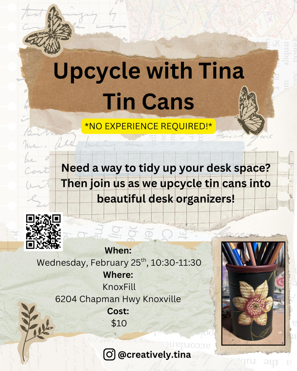 Upcycling with Tina- Tin Cans